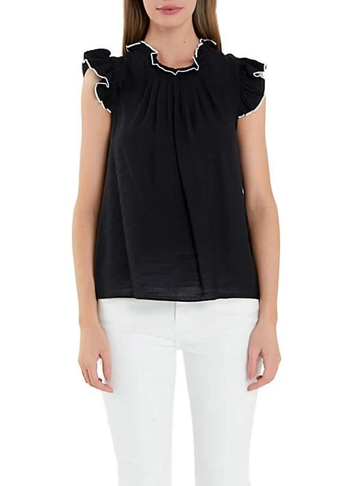 English Factory Factory Contrast Stitch Sleeveless Top 1