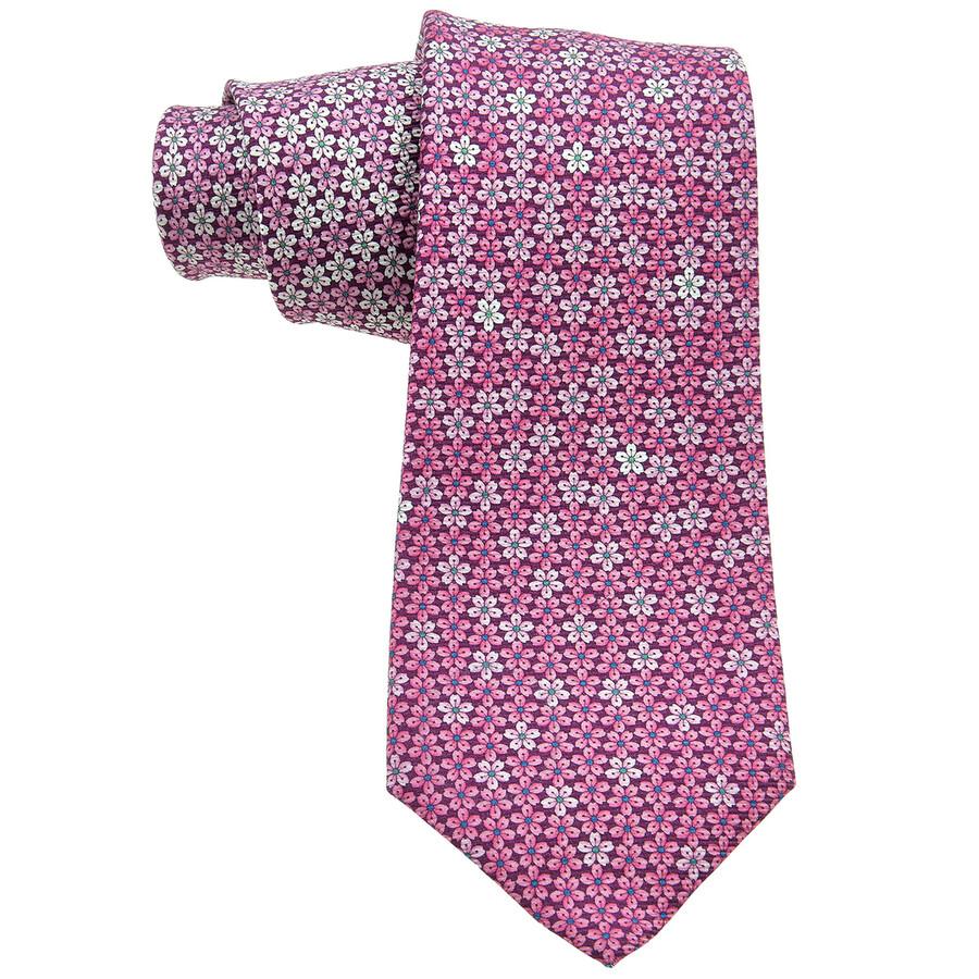 BVLGARI Pictorial Sakura Degrade Silk Tie