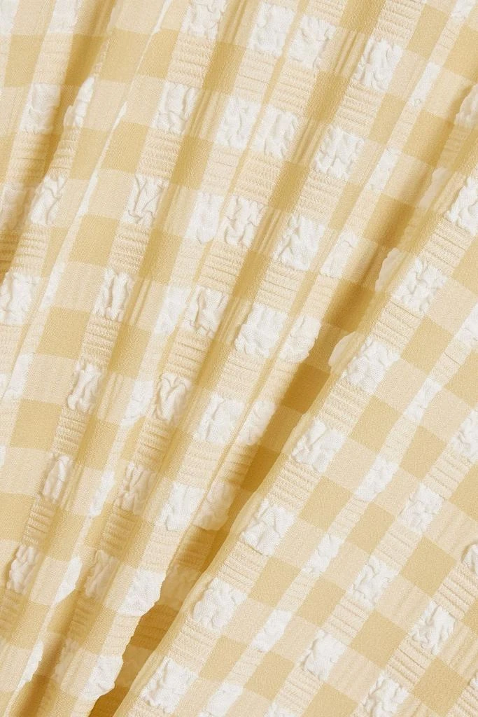Ganni Ruched gingham seersucker maxi dress 4
