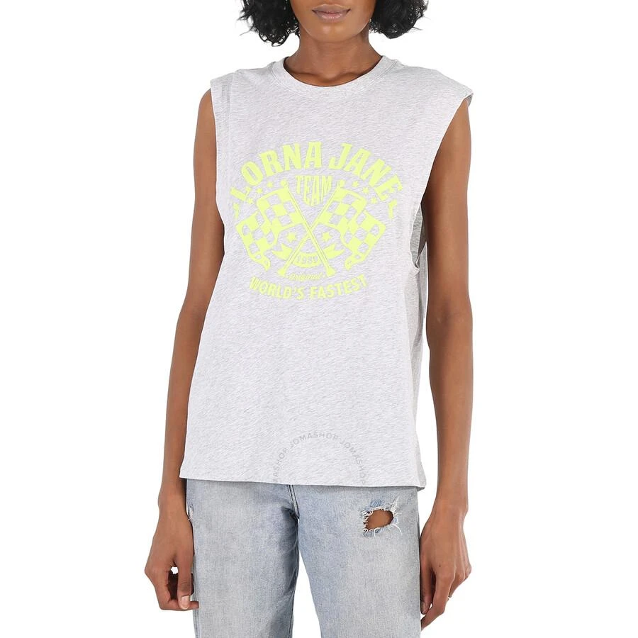 Lorna Jane Ladies Light Grey Marl Speedway Boyfriend Muscle Tank Top 1