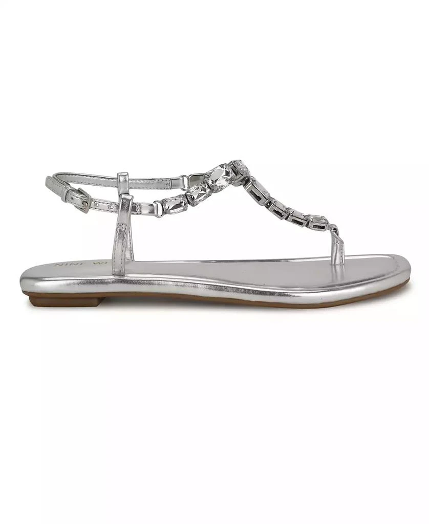 Nine West Women's Dynasti Embellished T-Strap Flat Sandals 2
