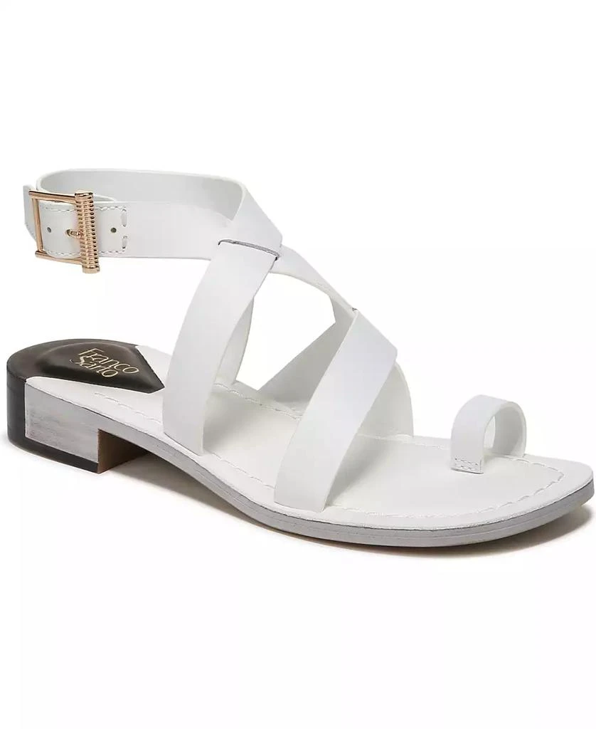 Franco Sarto Women's Ina Toe Loop Ankle Strap Stacked Heel Sandals 1