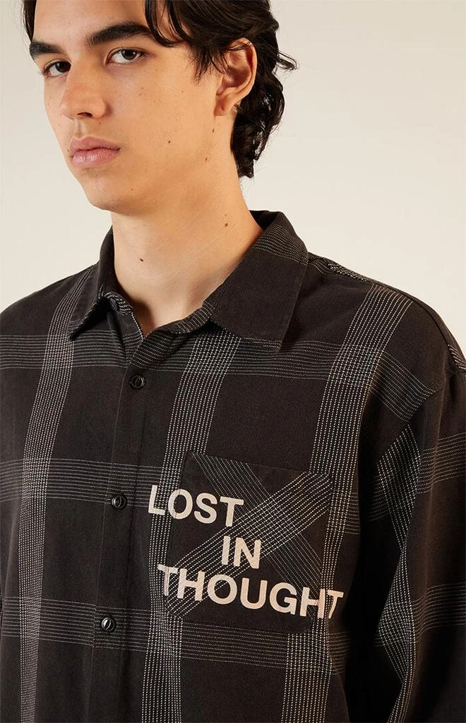 PacSun Black Graphic Flannel Shirt 3