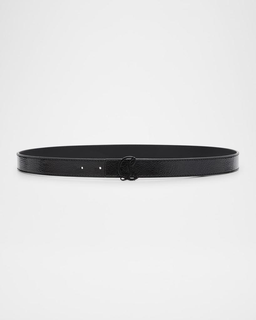 Christian Louboutin Loubi54 Reversible Belt in Patent and Smooth Leather