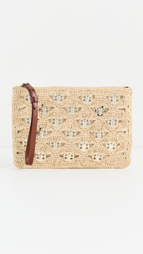 rabanne Raffia Pouch