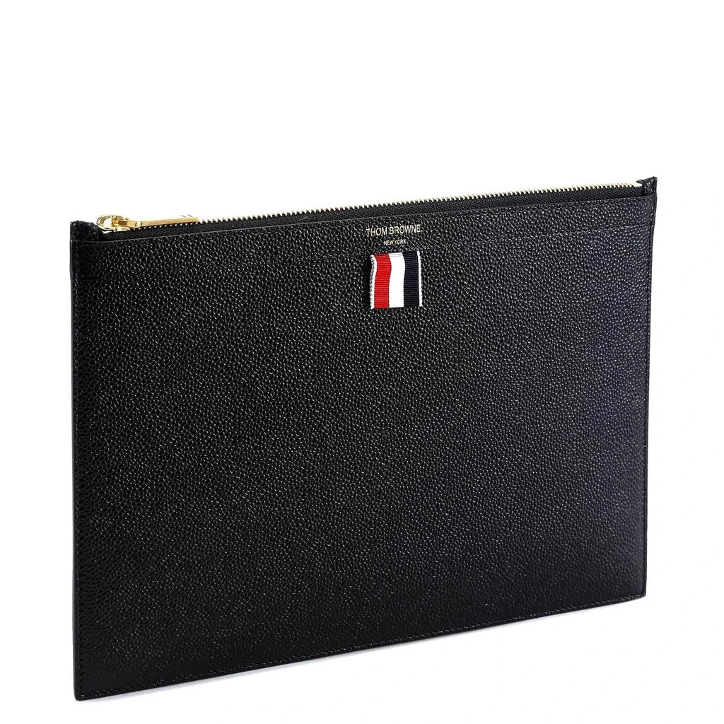 Thom Browne Thom Browne Logo Printed Zipped Clutch Bag 3