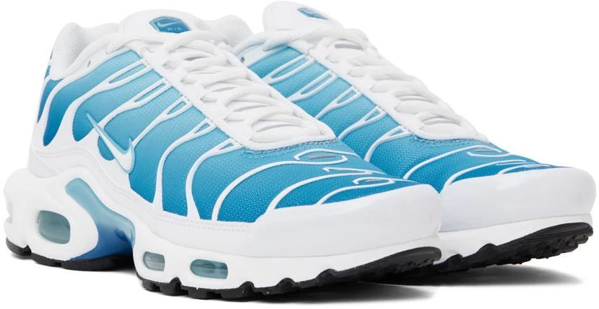 NIKE White & Blue Air Max Plus Sneakers 4
