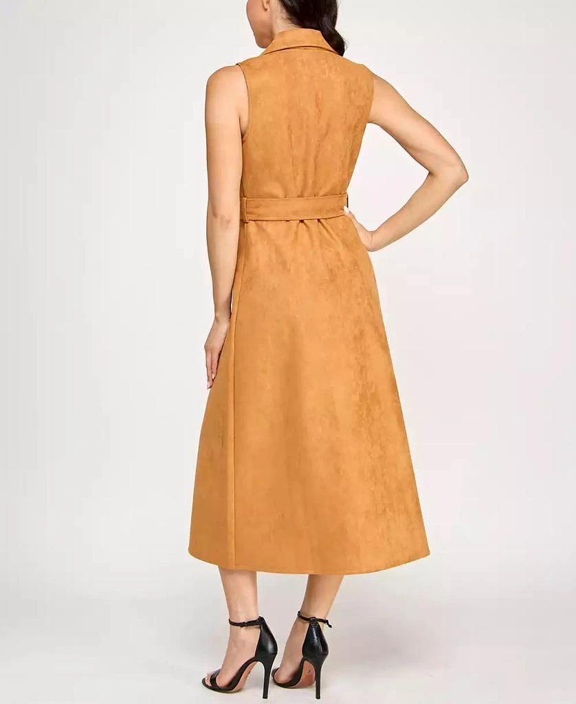 Planet Gold Planet Gold Juniors' Faux-Suede Sleeveless Jacket Dress 2