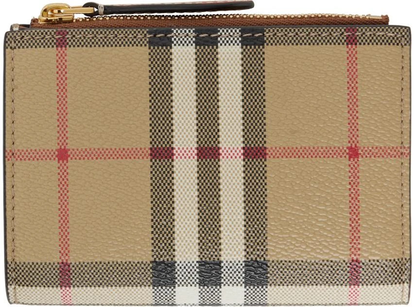 Burberry Beige Check Small Bifold Wallet 1