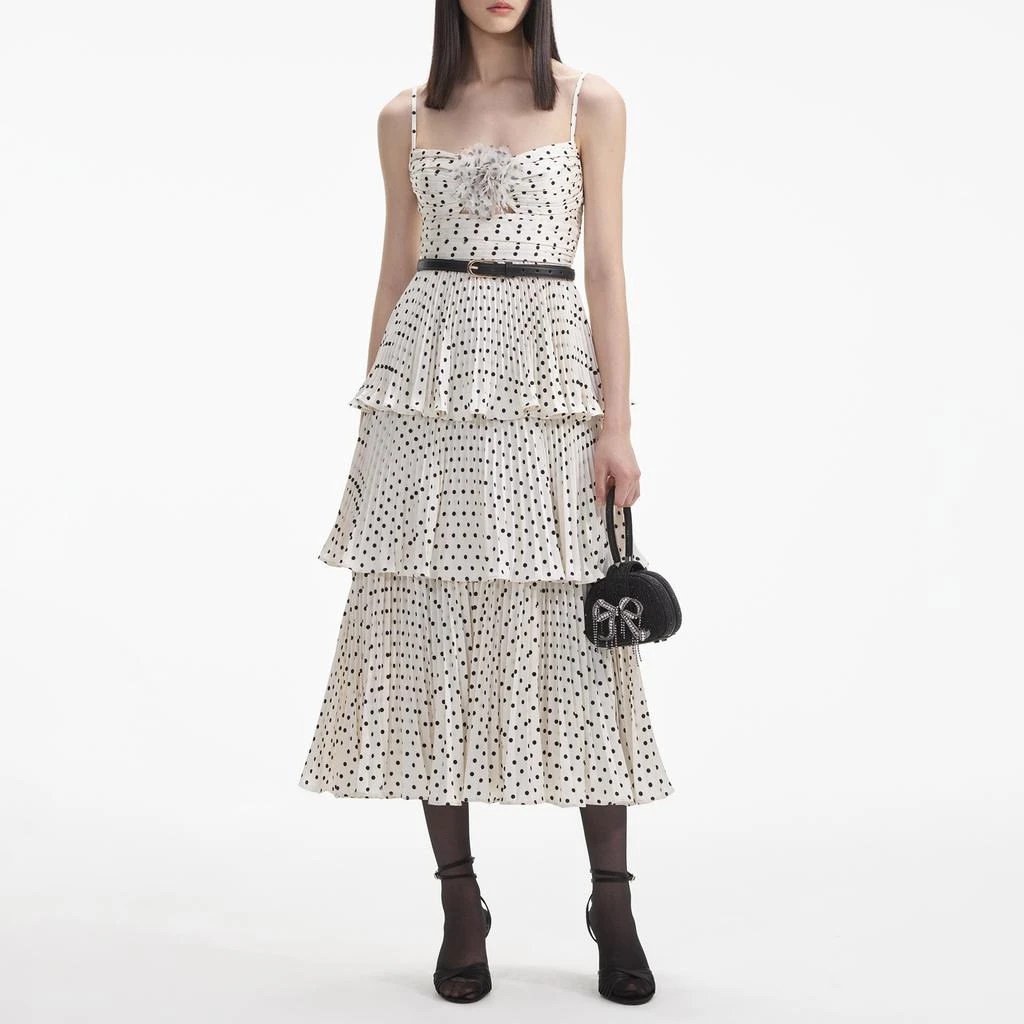 Self Portrait Polka Dot Chiffon Midi Dress 1