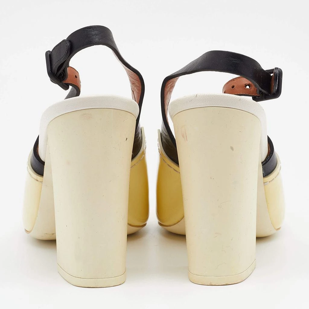 Celine Celine Cream/Black Patent And Leather Slingback Sandals Size 38 5
