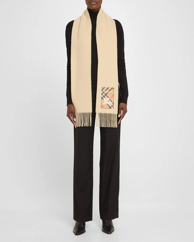 Burberry Cashmere Scarf W/ Logo Patch 2