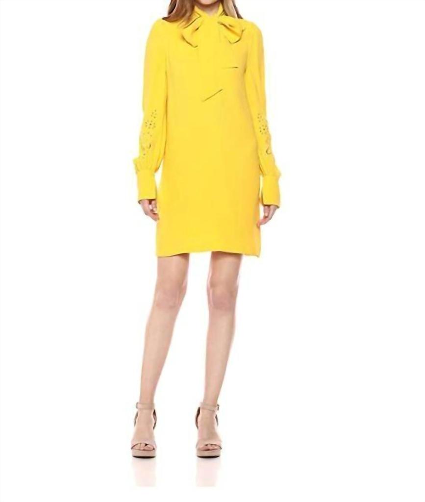 French Connection French Connection - Arimi Crepe Shift Embroidered Sleeves Dress