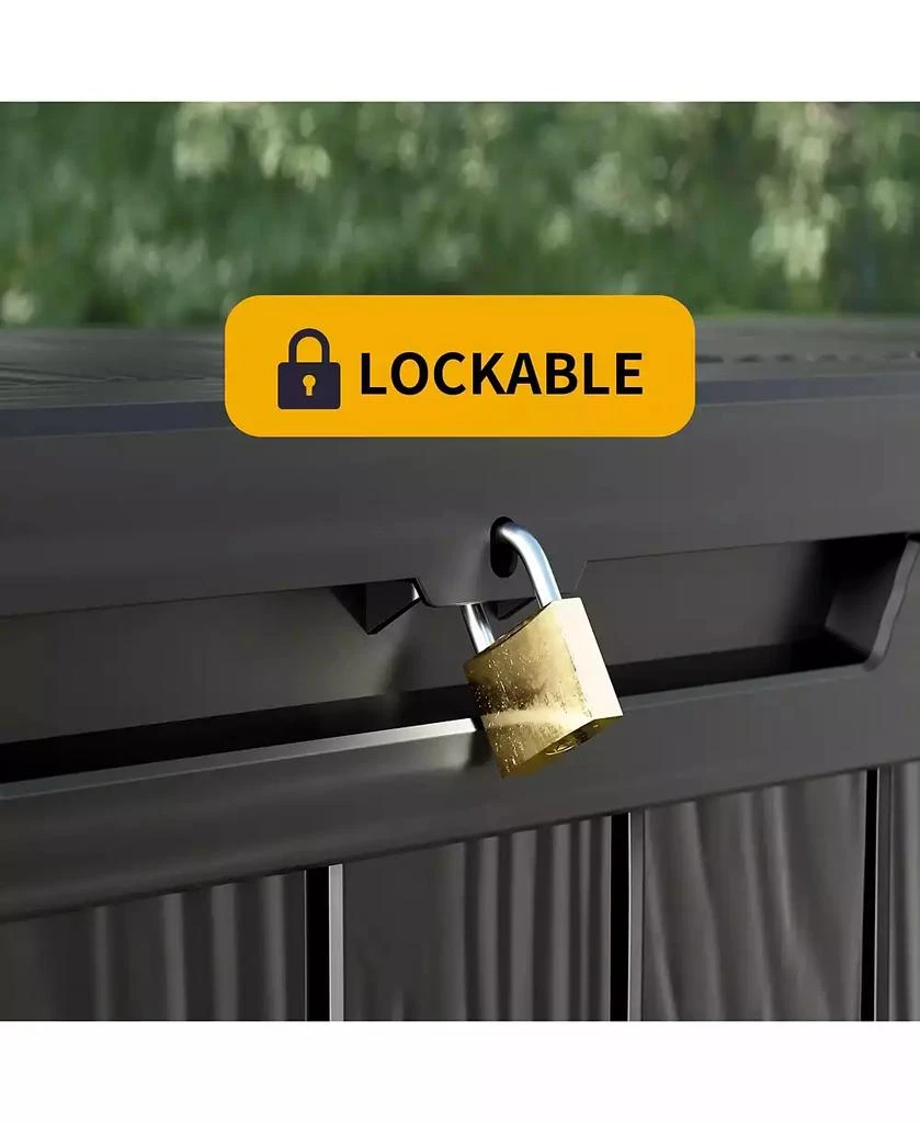 Chic Crate - 46.3

 W 80 Gallons Water Resistant Resin Lockable Deck Box in Black 4