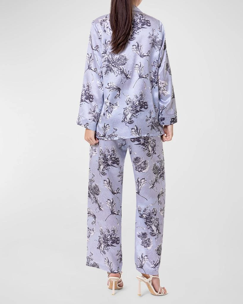 Christine Lingerie Toile Jardin Floral-Print Charmeuse Pajama Set 3