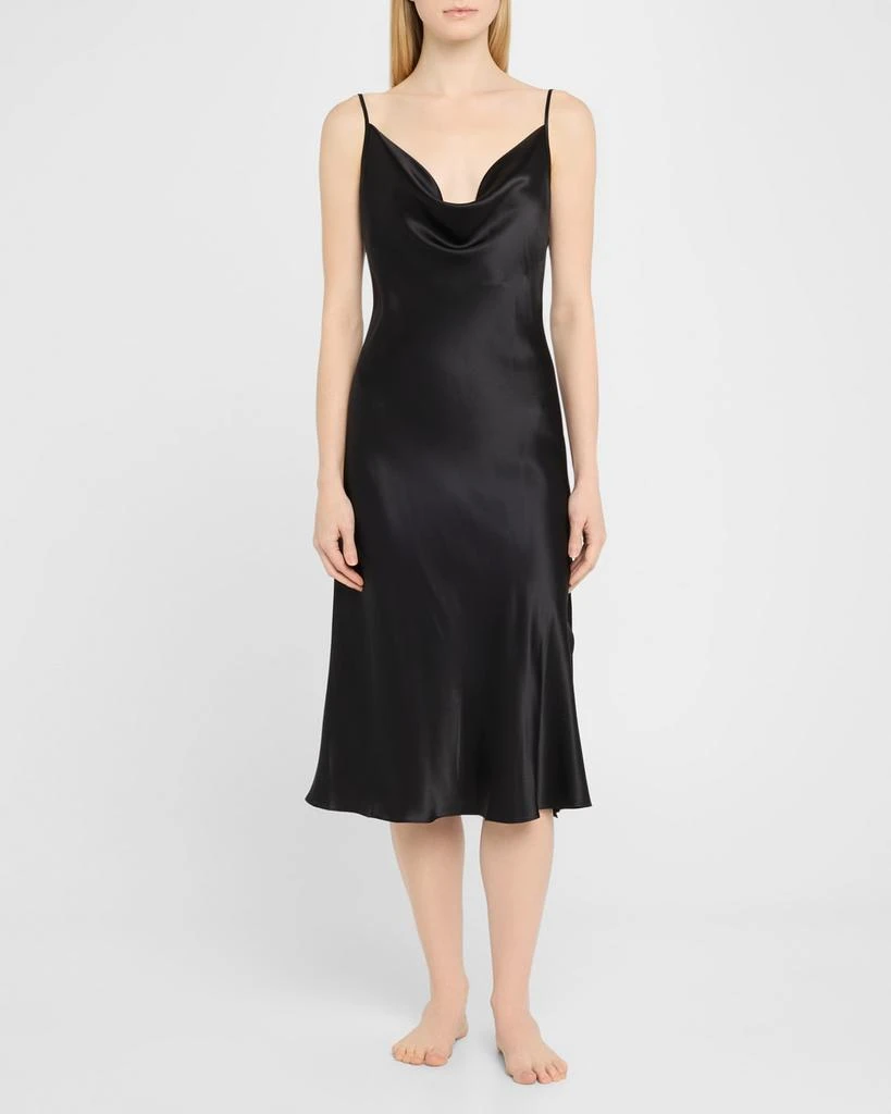 Christine Lingerie Sleeveless Cowl-Neck Silk Nightgown 2