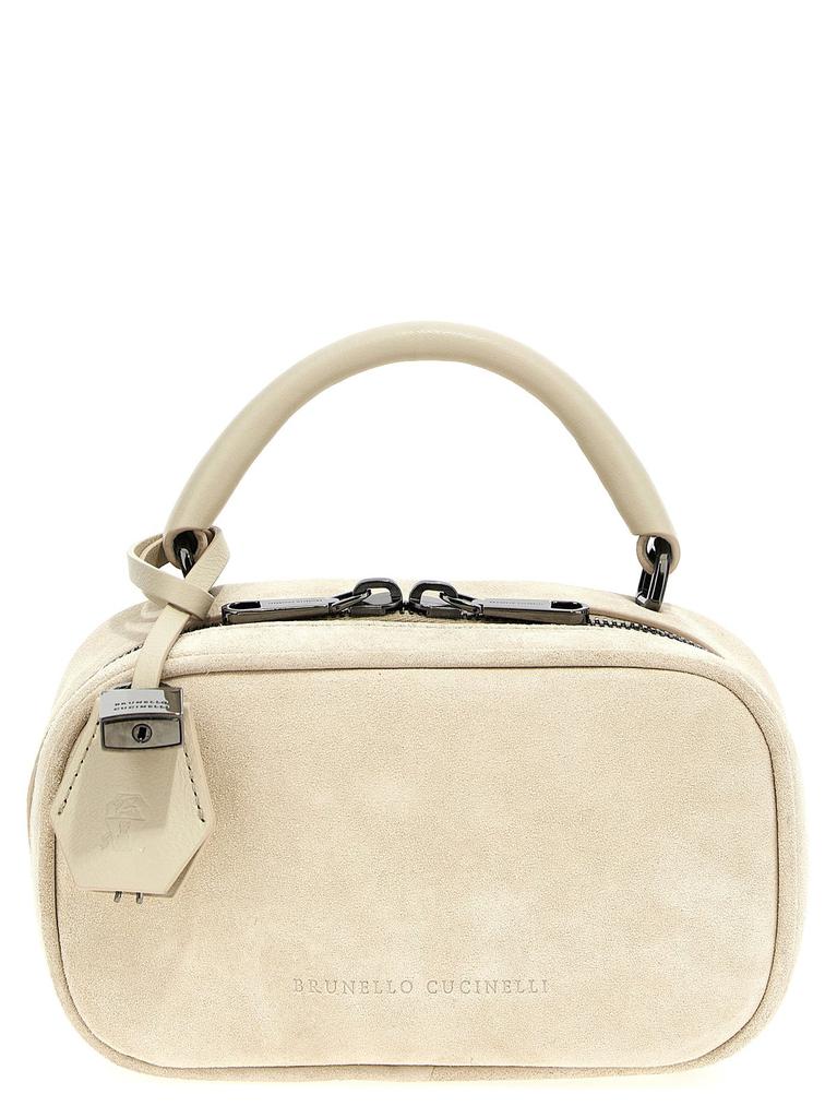 Brunello Cucinelli Duo Clutch Bag in Suede with Monili