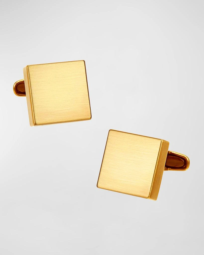 LINK UP Men's Square Brushed Gold-Tone Cufflinks 1