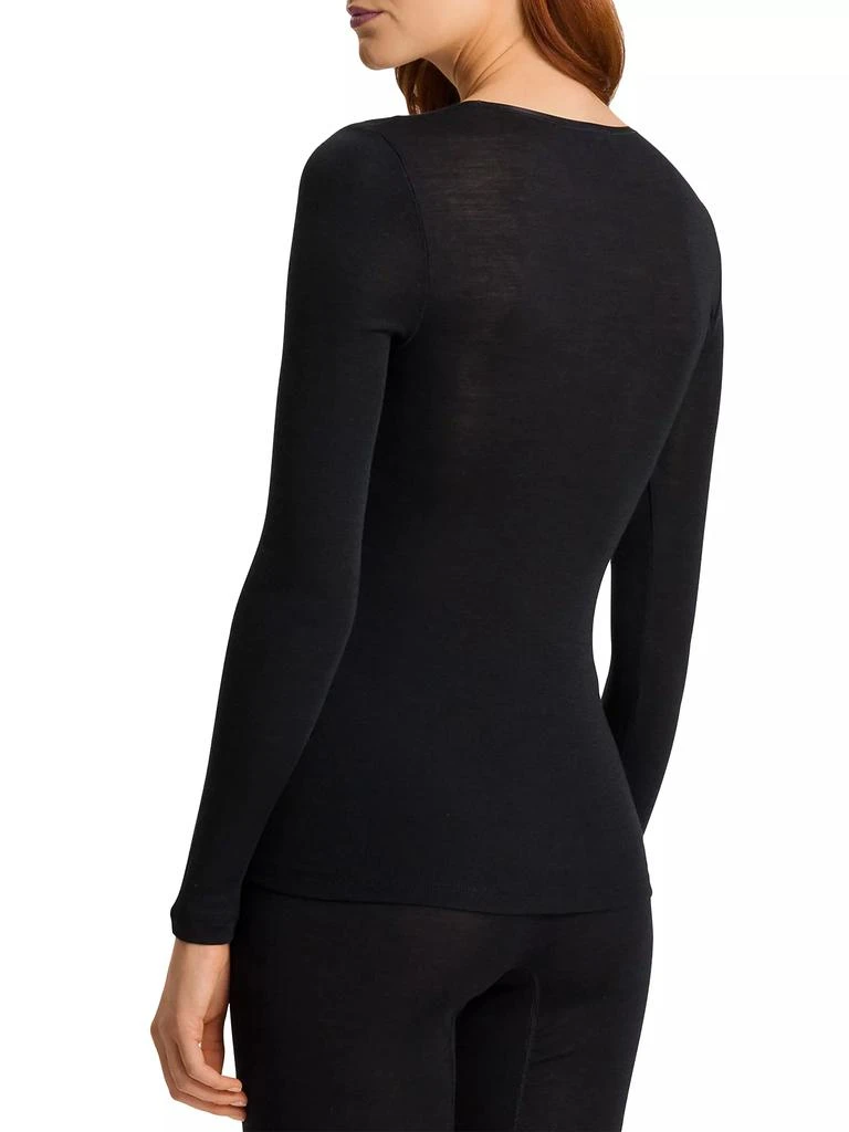 Hanro Woolen Silk Embroiderd Long-Sleeve Shirt 5