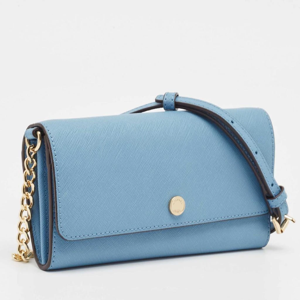 Michael Kors Michael Kors Light Blue Leather Jet Set Travel Wallet On Chain 3
