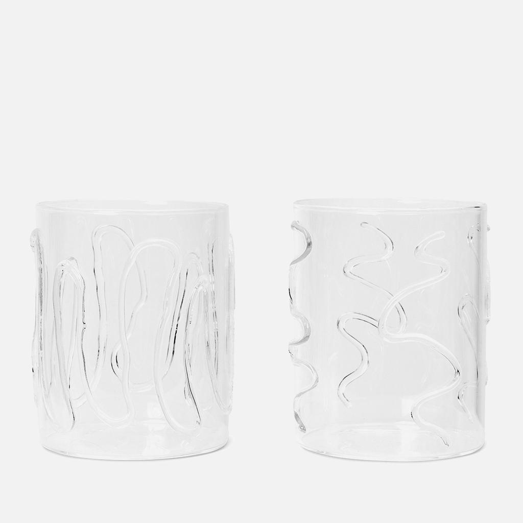 Ferm Living Ferm Living Doodle Glasses - Set of 2 - Tall - Clear