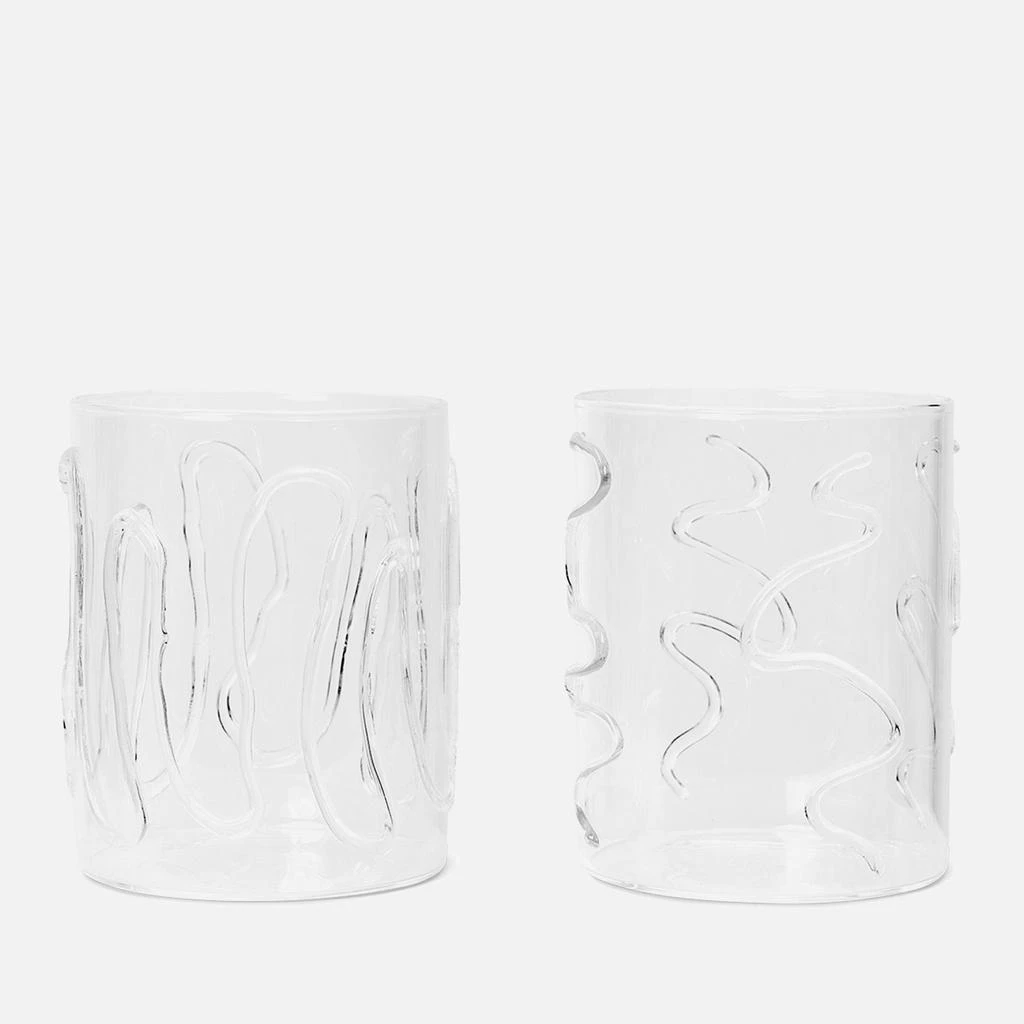 Ferm Living Ferm Living Doodle Glasses - Set of 2 - Tall - Clear 1