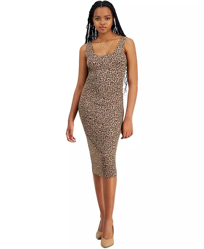 Bar III Petite Animal-Print Bodycon Midi Dress, Created for Macy's 1