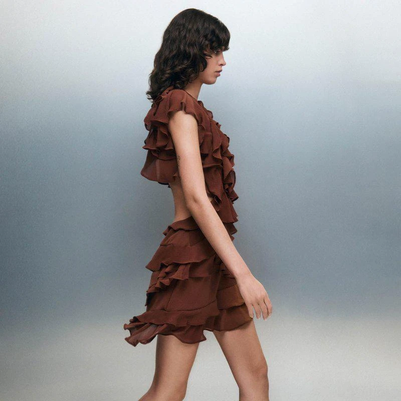 ALOHAS Lorette Brown Mini Dress 2