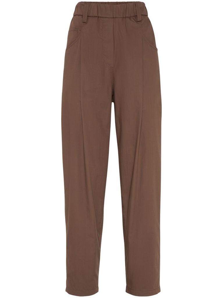 パンツ BRUNELLO CUCINELLI Track trousers in stretch silk satin Brunello Cucinelli Stretch-Silk Satin Track Trousers