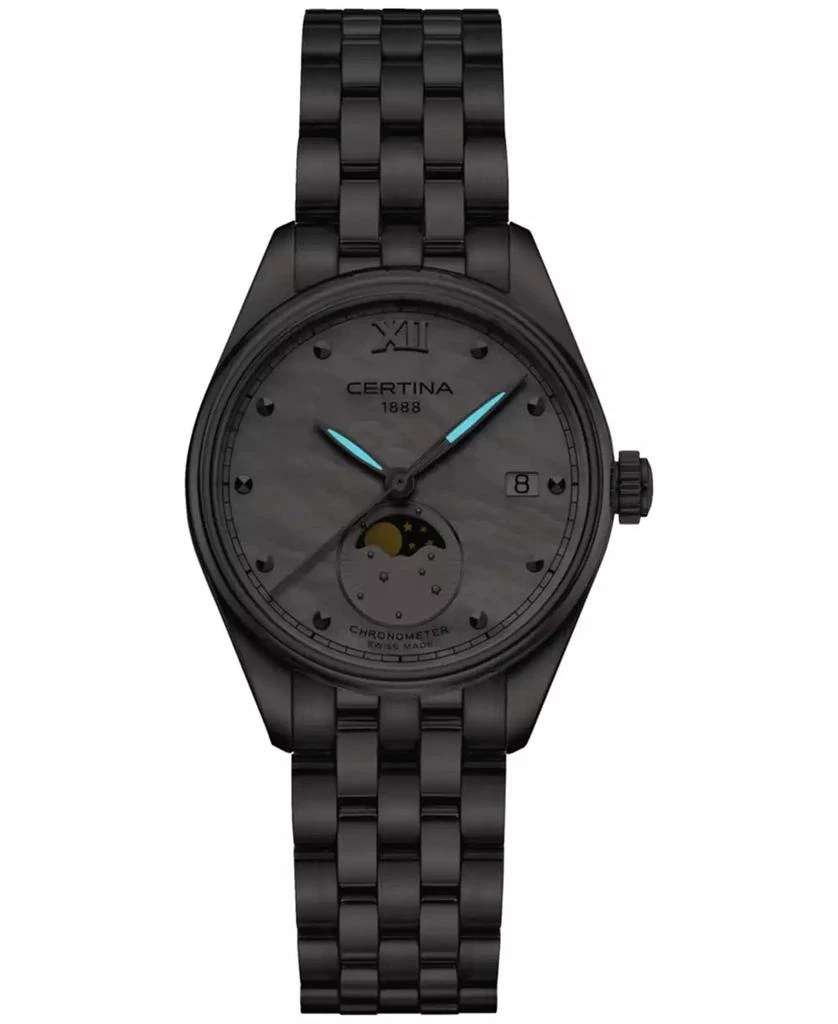 Certina Women's Swiss DS-8 Moon Phase Stainless Steel Bracelet Watch 33mm 2