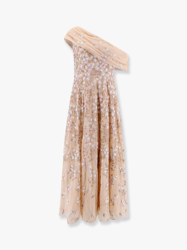 Needle & Thread One-shoulder long dress with multicolor embroidery 1