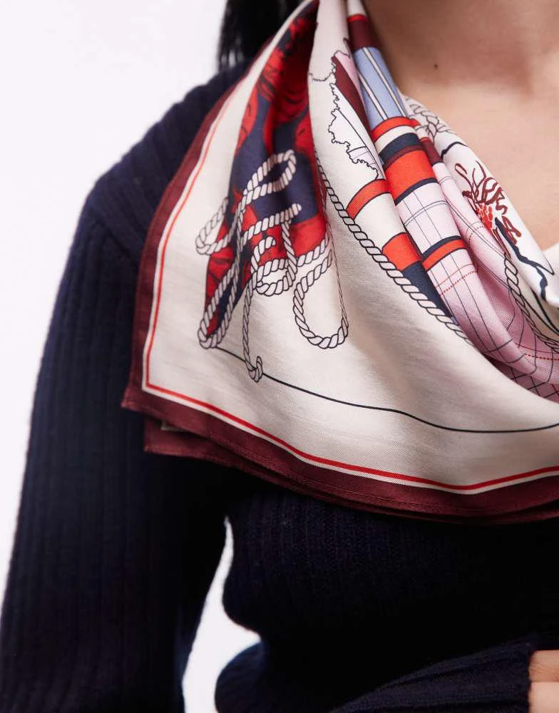 Tommy Hilfiger Tommy Hilfiger motif square scarf in light pink 2