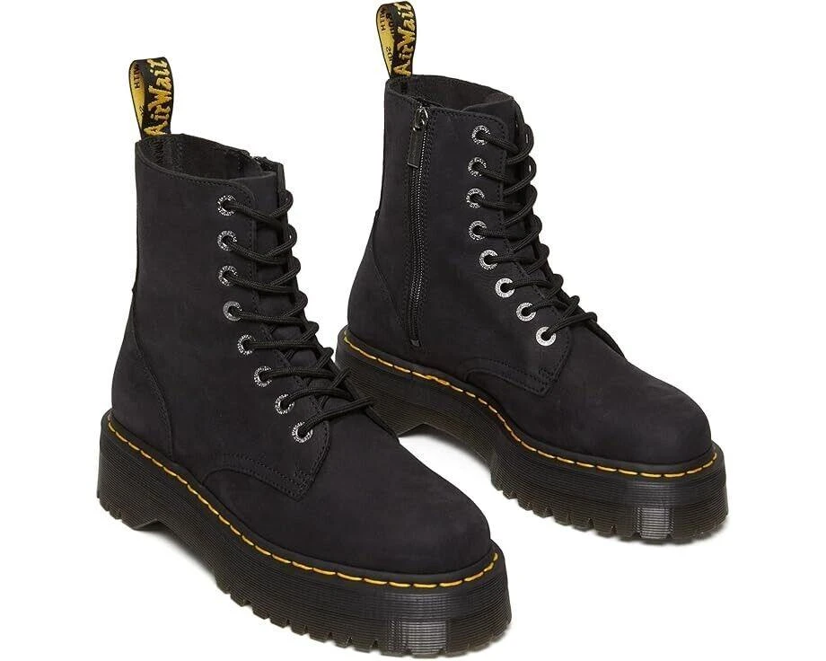 Dr. Martens Jadon III Boots Unisex US M9/W10 Charcoal Gray Leather Shoes FZP235 (Charcoal Gray,Men's 9, Women's 10) 1