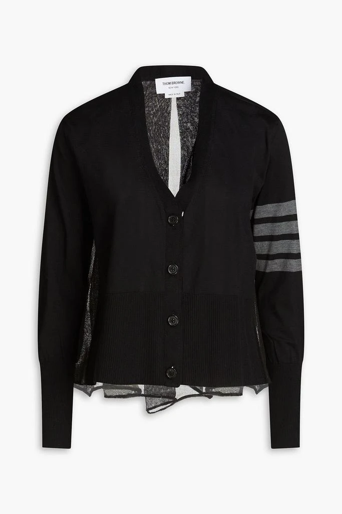 Thom Browne Striped burnout silk-blend cardigan 1