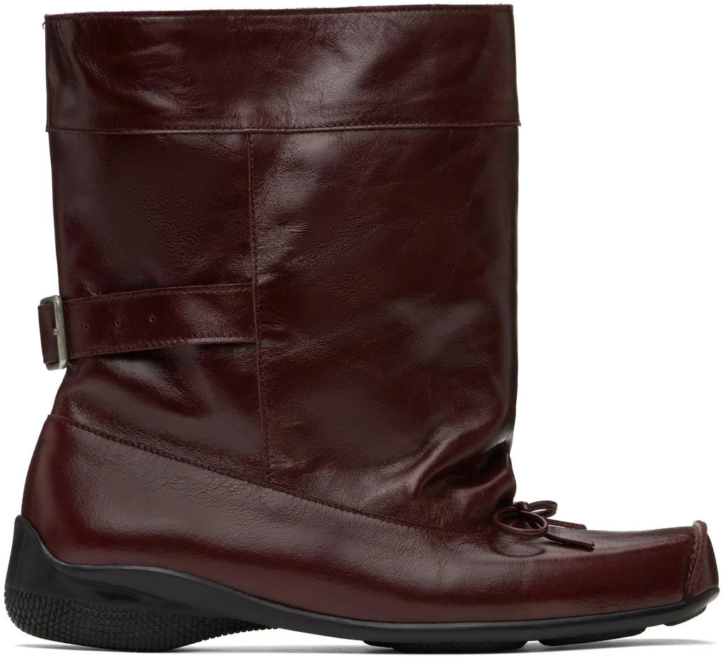 OPEN YY Burgundy Ballet Slouchy Short Boots 1