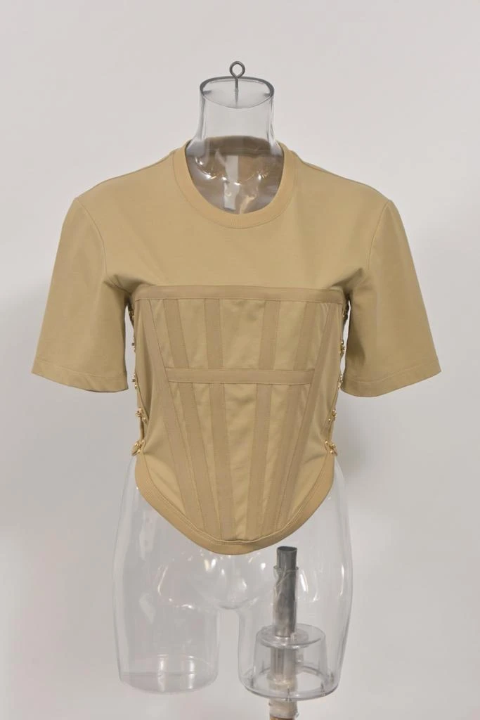 Dion Lee Corset T-Shirt in Khaki Organic Cotton 6