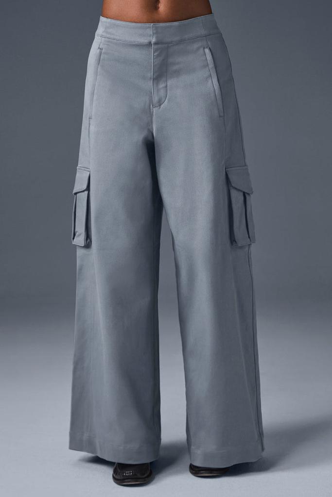 Alo Show Off Cargo Wide Leg Trouser (Regular) - Steel Grey