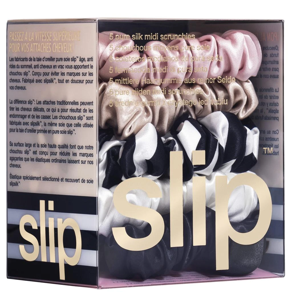 Slip Slip Pure Silk 5-Pack Midi Scrunchies - Multi 3