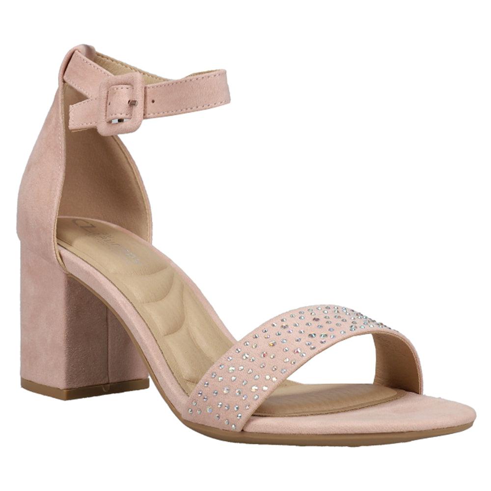 CL By Laundry Jolly Rhinestone Block Heel Ankle Strap Sandals