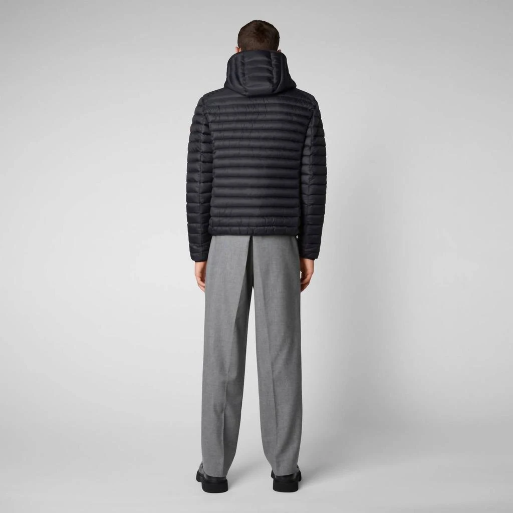 Save The Duck Men's Puffer Hoodie Coat In Black 3