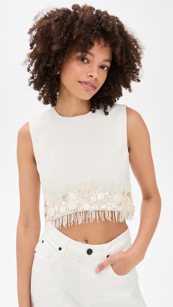 AMUR Antonella Shell Beaded Top