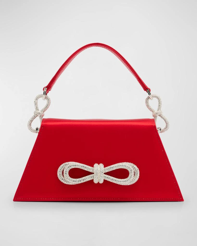 Mach & Mach Samantha Double Bow Satin Top-Handle Bag 1
