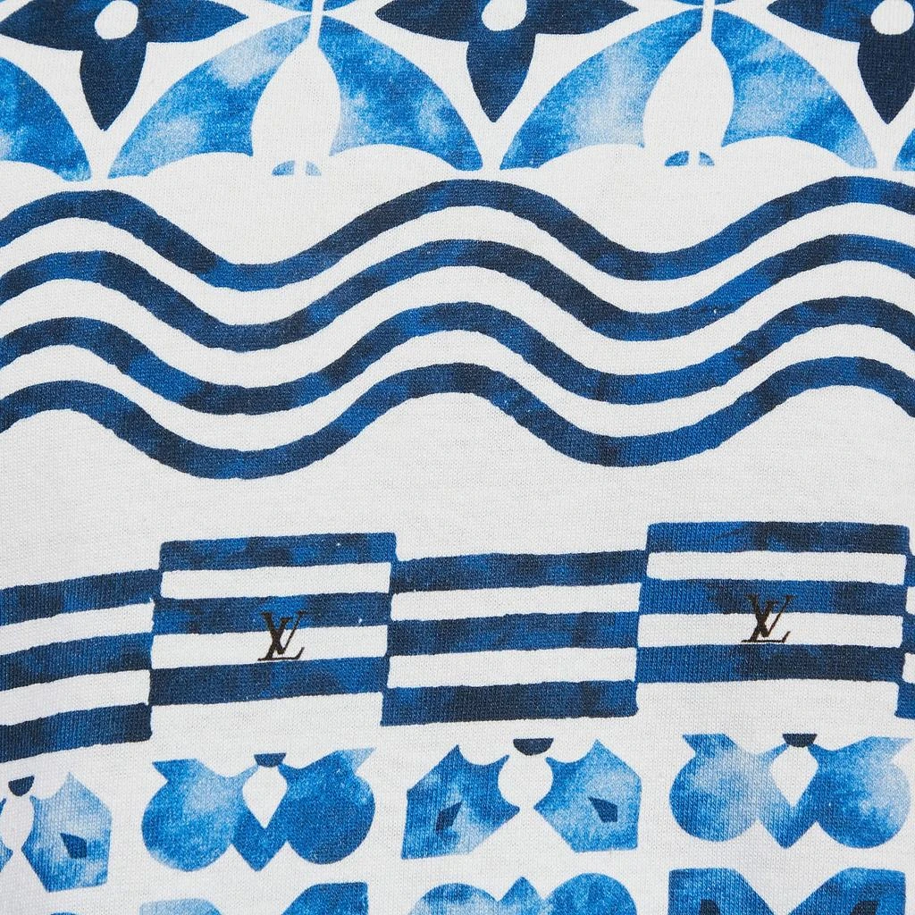 Louis Vuitton Louis Vuitton Blue Mix Monogram Print Cotton Crew Neck T-Shirt S 3