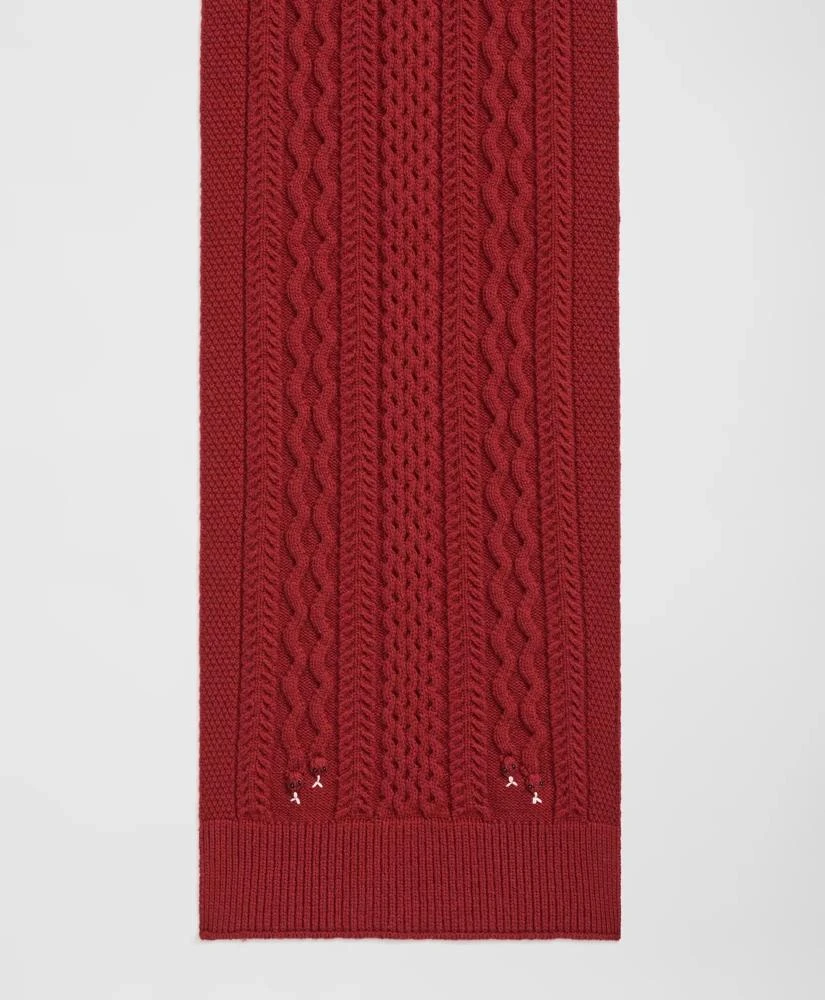 Brooks Brothers Lunar New Year Merino Wool Cable Snake Motif Scarf 2