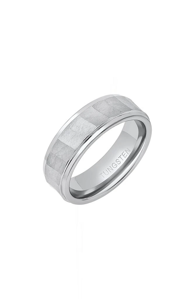 HMY JEWELRY Men
s Faceted Brushed Band Ring 2