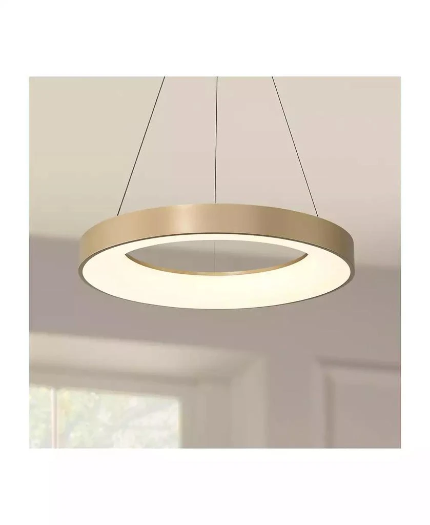 Possini Euro Design Cafferty Sanded Ring Pendant Modern Dimmable LED Fixture for Dining Room Kitchen Island 2