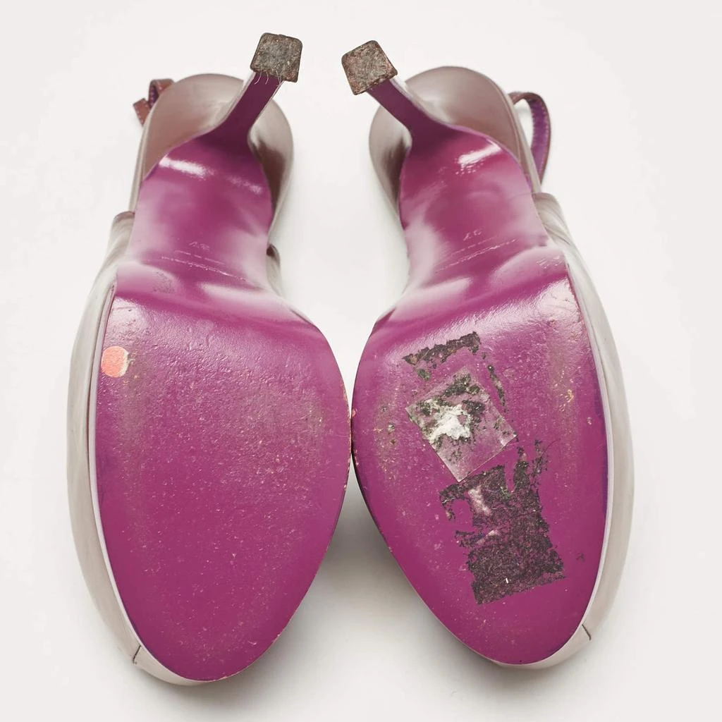 Yves Saint Laurent Yves Saint Laurent Purple Patent Leather Tribtoo Slingback Pumps Size 37 6