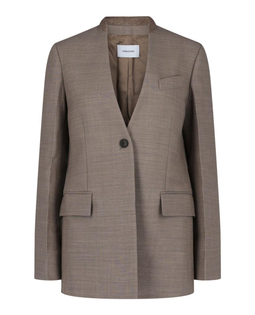 Salvatore Ferragamo Single-Breasted Wool Blazer