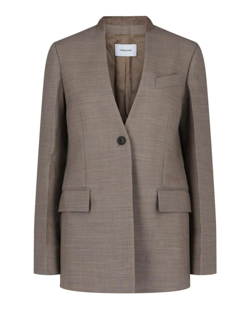 Salvatore Ferragamo Single-Breasted Wool Blazer 1