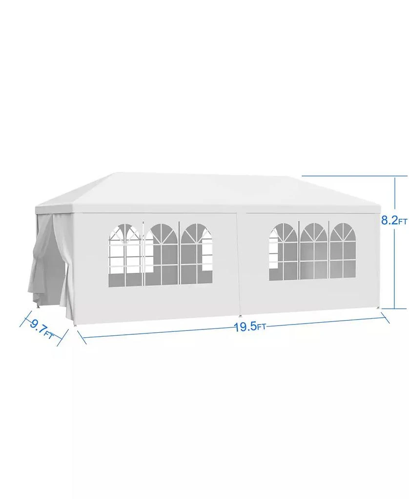 Flynama 10x20 Ft Outdoor Wedding Party Canopy Tent with 6 Removable Sidewalls Ropes and Stakes for Events Gatherings 10